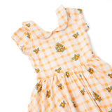 The Peter Pan Ballet Dress in Apricot Check