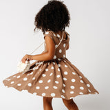 The Peter Pan Ballet Dress in Hazelnut Dot