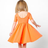 The Short Sleeve Ballet Dress in Persimmon