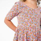 The Short Sleeve Ballet Dress in Prim Floral