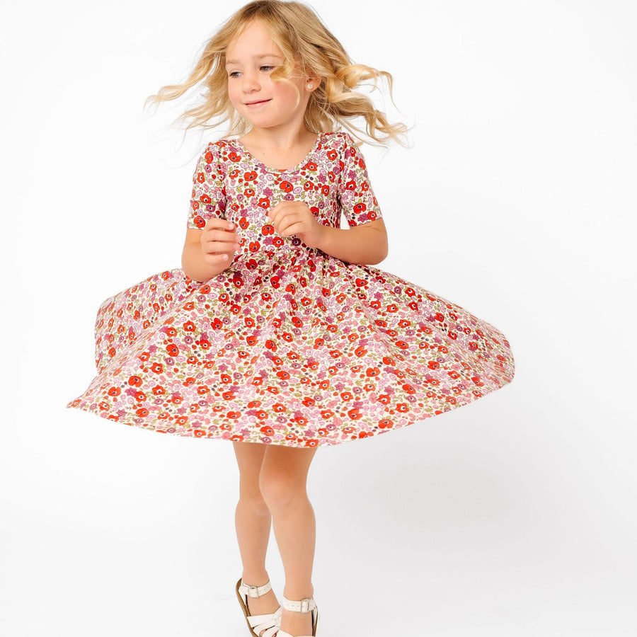 The Short Sleeve Ballet Dress in Poppy Floral – Alice + Ames