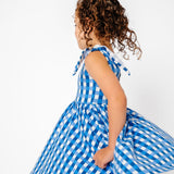 The Bow Tank Ballet Dress in Blue Lattice