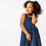 Tank Ballet Dress in Navy Dot