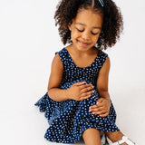 Tank Ballet Dress in Navy Dot