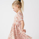 The Short Sleeve Ballet Dress in Ruby Floral