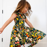 The Peter Pan Ballet Dress in Midnight Botany