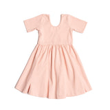 The Short Sleeve Ballet Dress in Blush