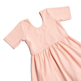 The Short Sleeve Ballet Dress in Blush