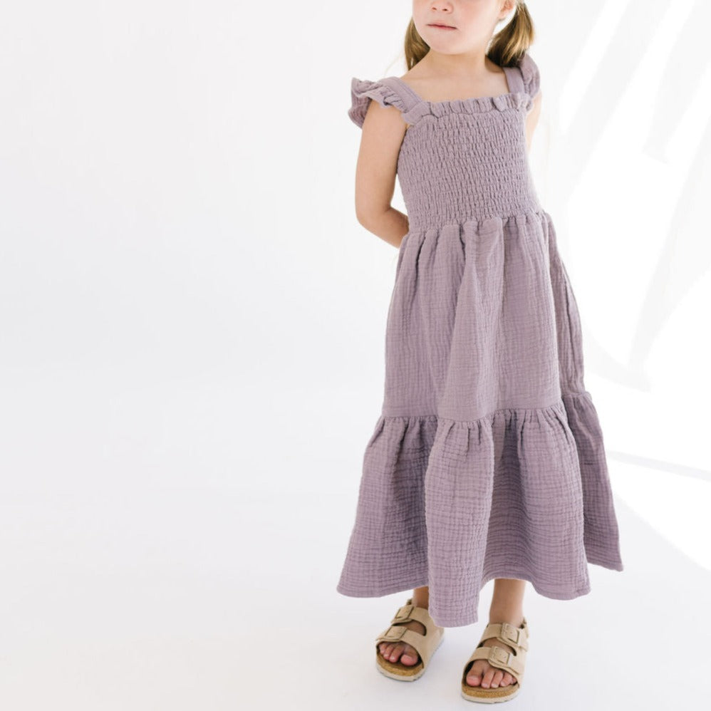 THE SMOCKED DRESS IN LAVENDER MIST