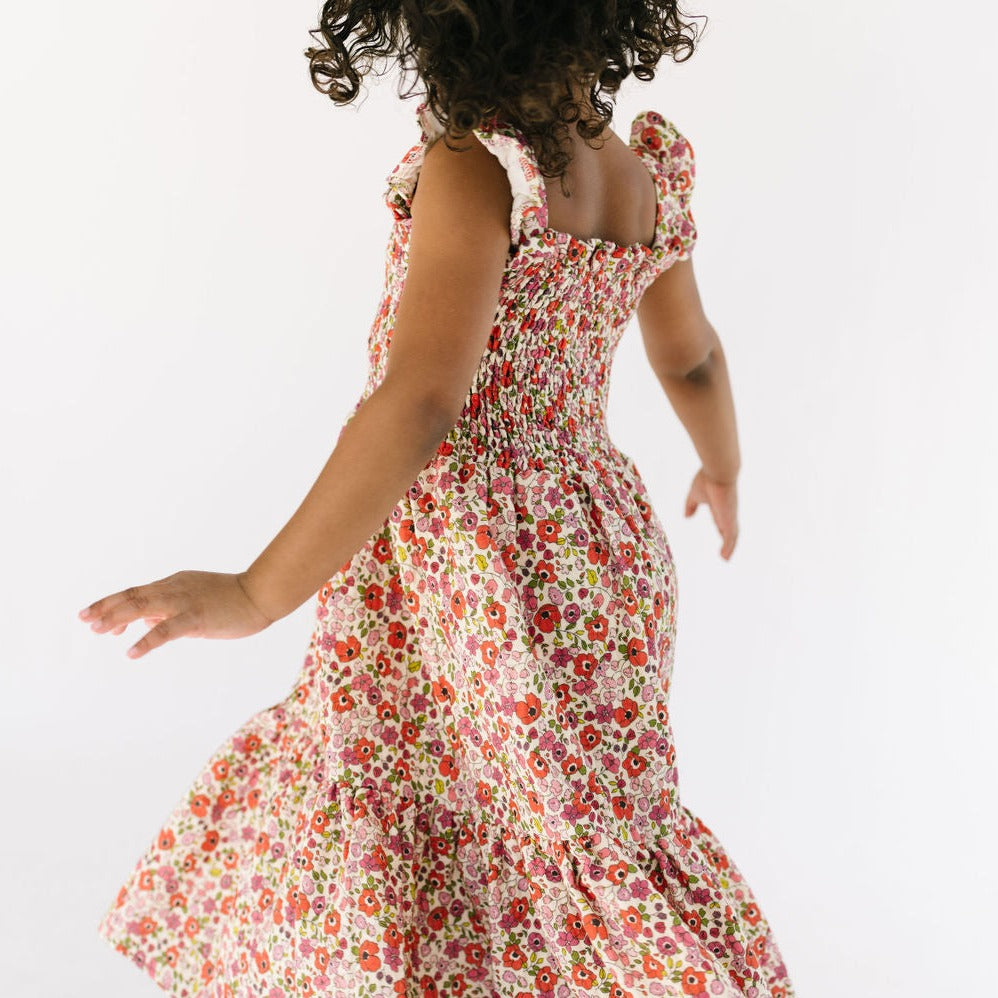 THE SMOCKED DRESS IN POPPY FLORAL