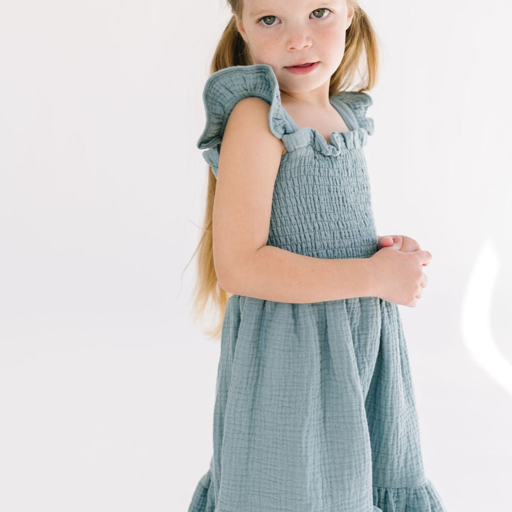 The Smocked Dress in Aegean Blue – Alice + Ames