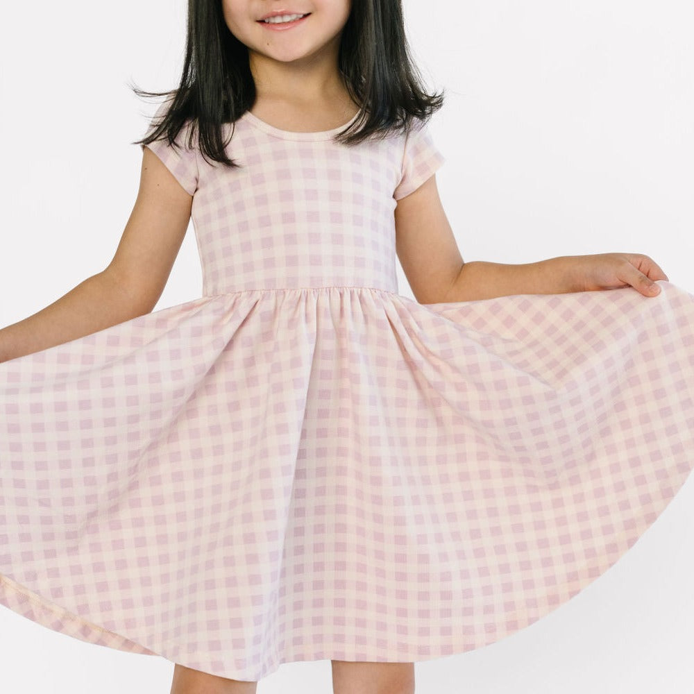 THE SUMMER SLEEVE BALLET DRESS IN LILAC GINGHAM