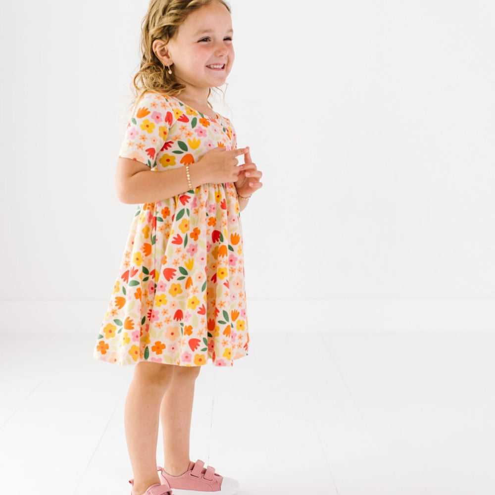 THE SHORT SLEEVE BALLET DRESS IN PETAL PARTY