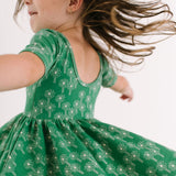 The Short Sleeve Ballet Dress in Fresh Fields