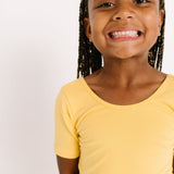 THE SHORT SLEEVE BALLET DRESS IN CARAMEL