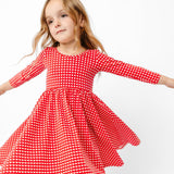 The Ballet Dress in Cranberry Grid