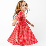 The Ballet Dress in Cranberry Grid