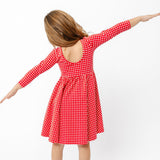 The Ballet Dress in Cranberry Grid