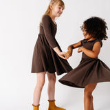 The Peter Pan Ballet Dress in Chocolate