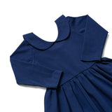 The Long Sleeve Peter Pan Dress in Blueberry