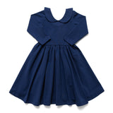 The Long Sleeve Peter Pan Dress in Blueberry