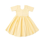 The Short Sleeve Ballet Dress in Buttermilk