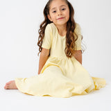 The Short Sleeve Ballet Dress in Buttermilk
