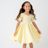 The Short Sleeve Ballet Dress in Buttermilk