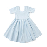 The Short Sleeve Ballet Dress in Cloud
