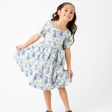 The Short Sleeve Ballet Dress in Lupine