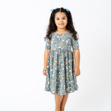 The Short Sleeve Ballet Dress in Mountain Field
