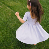 The Short Sleeve Ballet Dress in Periwinkle