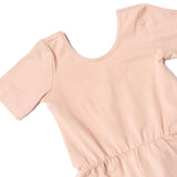 The Short Sleeve Wide Leg Jumpsuit in Dusty Rose