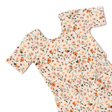 The Short Sleeve Wide Leg Jumpsuit in Peach Petal