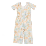 The Short Sleeve Wide Leg Jumpsuit in Watercolor