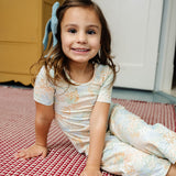 The Short Sleeve Wide Leg Jumpsuit in Watercolor