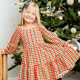 The Long Sleeve Juliet Dress in Cheery Check