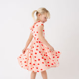 The Peter Pan Ballet Dress in Blush Dot