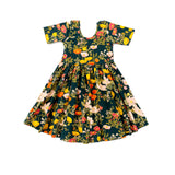 The Short Sleeve Ballet Dress in Midnight Botany