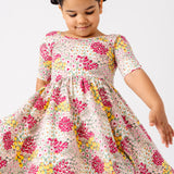 The Short Sleeve Ballet Dress in Pansy