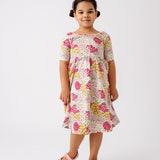The Short Sleeve Ballet Dress in Pansy