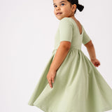 The Short Sleeve Ballet Dress in Pistachio