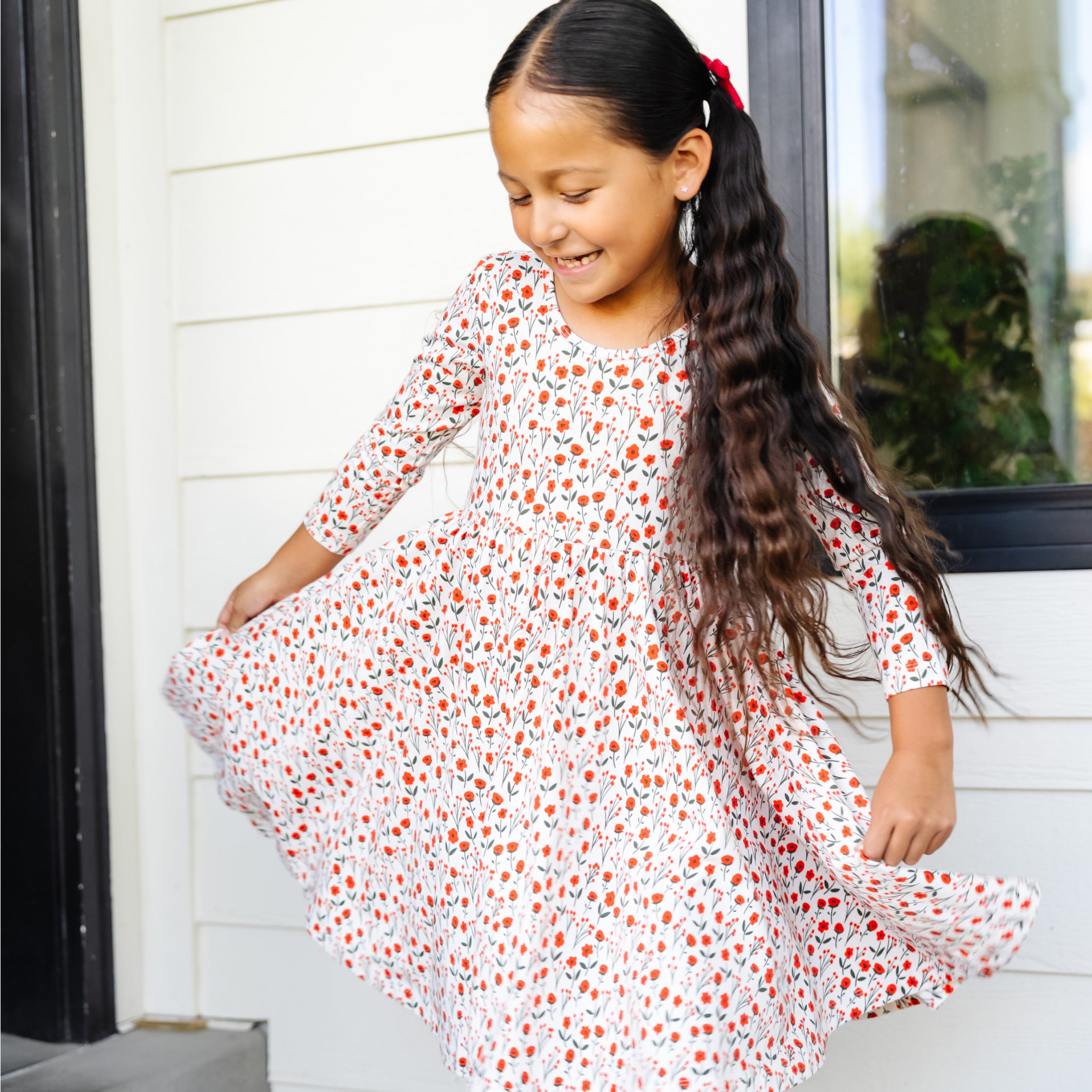 The Ballet Dress in Ruby Floral The Ballet Dress in Ruby Floral