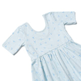 The Short Sleeve Ballet Dress in Bluebell