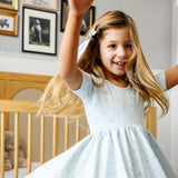 The Short Sleeve Ballet Dress in Bluebell