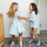 The Short Sleeve Ballet Dress in Bluebell