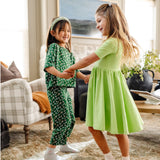 The Short Sleeve Ballet Dress in Celery