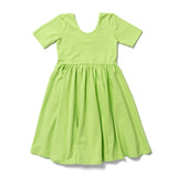The Short Sleeve Ballet Dress in Celery