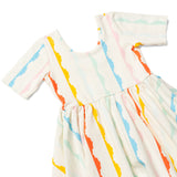 The Short Sleeve Ballet Dress in Rainbow Ruffle