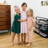 The Short Sleeve Ballet Dress in Emerald